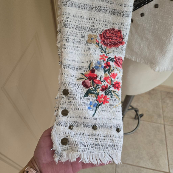 Chase White Woven Chase Smart Jacket Desigual Style 72E2YG4 Sz 8 40 - Picture 5 of 10